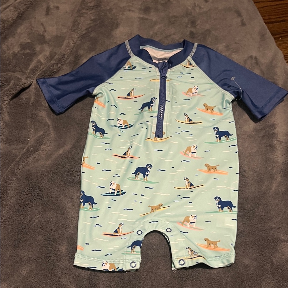 Crown & Ivy Blue and Green Kids Rashguard